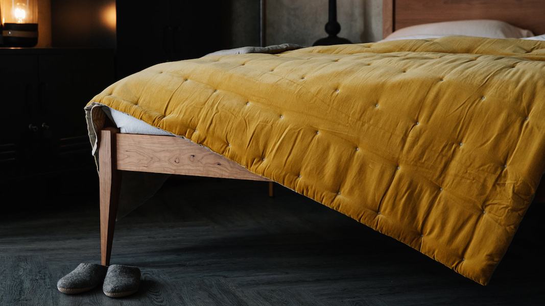 turmeric-velvet-quilt-and-chalk-slippers